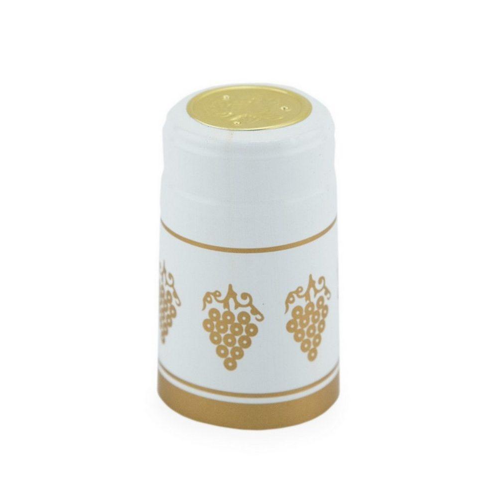 White/Gold Grapes | Shrink Cap Pack of 100 (30.5 x 55 mm | 1.2 x 2.16 in)