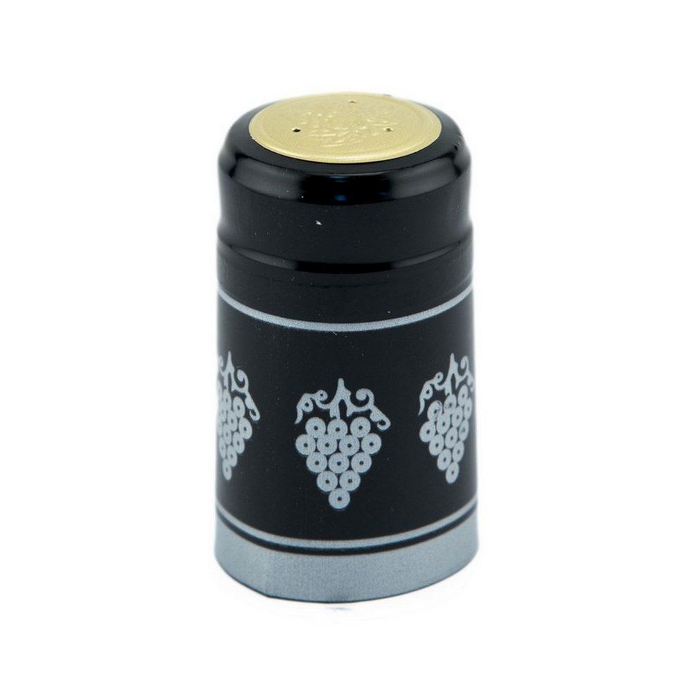 Black/Silver Grapes | Shrink Cap Pack of 100 (30.5 x 55 mm | 1.2 x 2.16 in)*