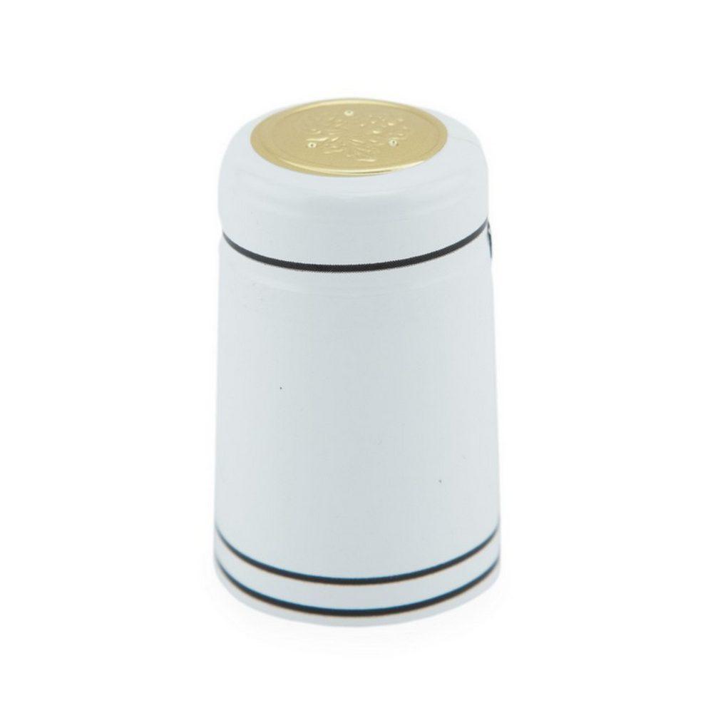White/Black Stripe | Shrink Cap Pack of 100 (30.5 x 55 mm | 1.2 x 2.16 in)*