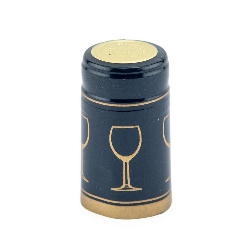Blue/Gold Glass | Shrink Cap Pack of 100 (30.5 x 55 mm | 1.2 x 2.16 in)*