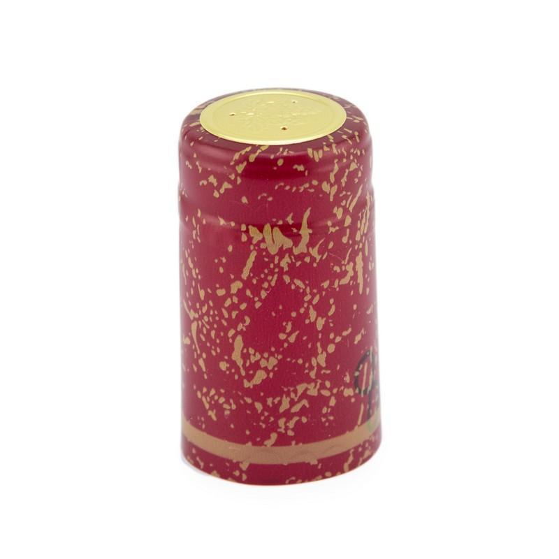 Red/Gold Speckles | Shrink Cap Pack of 100 (30.5 x 55 mm | 1.2 x 2.16 in)*