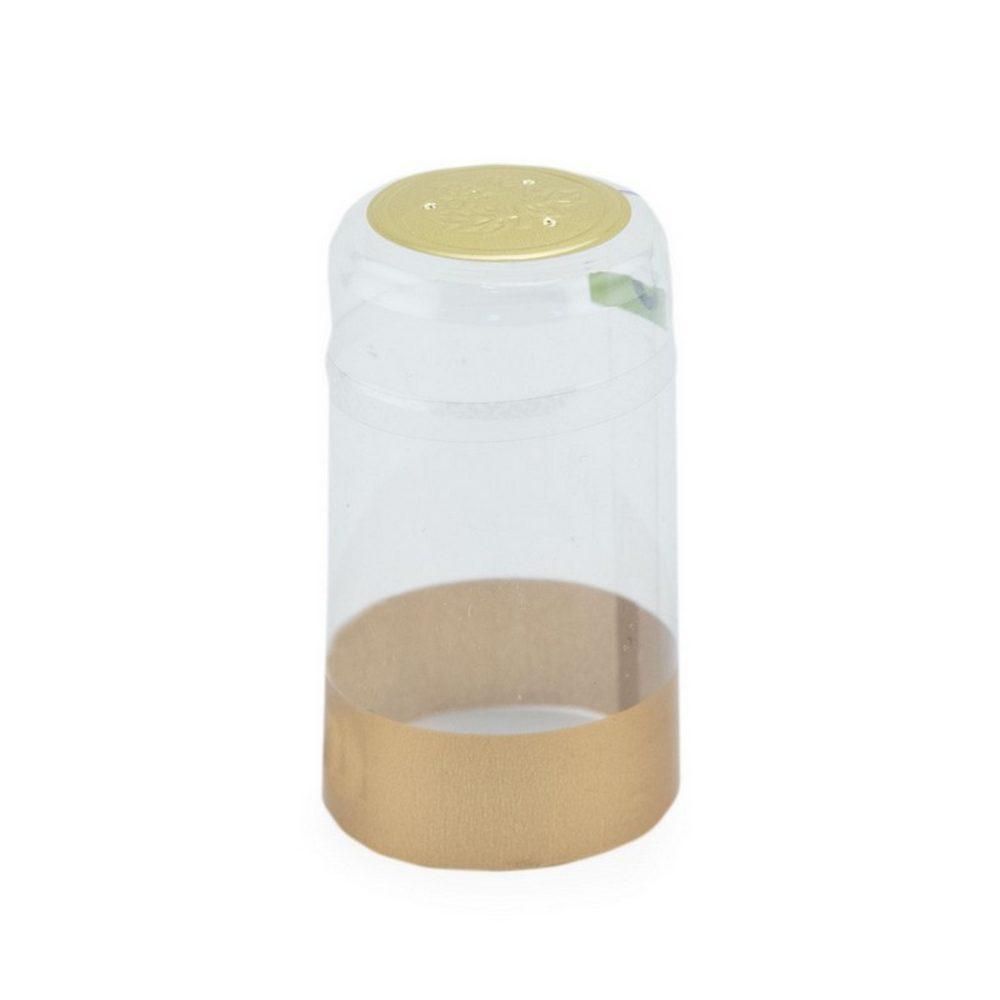 Transparent w/Gold Bottom | Shrink Cap Pack of 100 (30.5 x 55 mm | 1.2 x 2.16 in)*