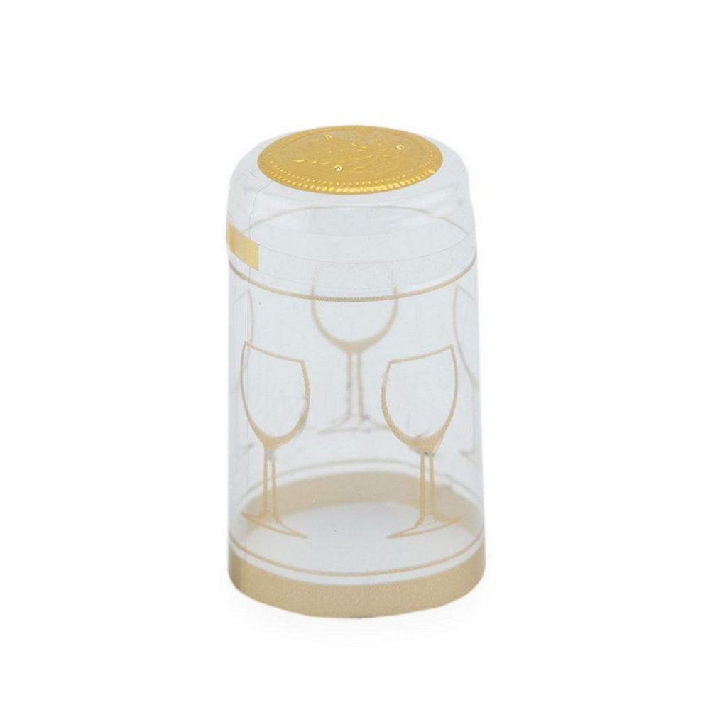 Transparent/Gold Glass | Shrink Cap Pack of 100 (30.5 x 55 mm | 1.2 x 2.16 in)*
