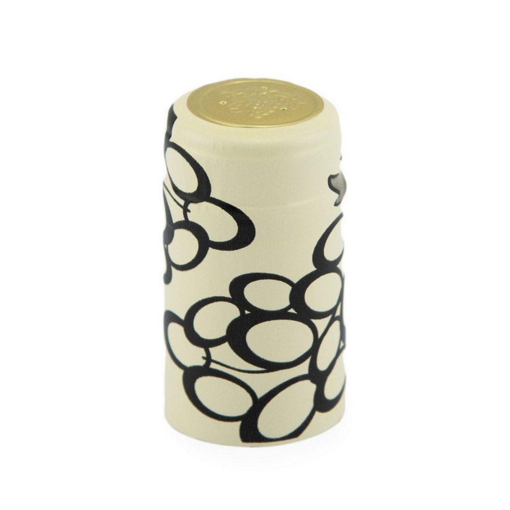 Shortbread w/Large Midnight Black Grapes | Shrink Cap Pack of 100 (30.5 x 55 mm | 1.2 x 2.16 in)