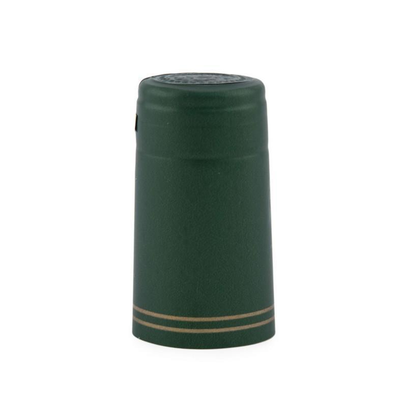 Green Metallic w/2 Gold Stripes | Shrink Cap Pack of 100 (30.5 x 55 mm | 1.2 x 2.16 in)*